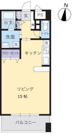 なかよしマンション林町(1K/5階)の間取り写真