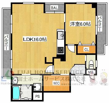 MAISON DE RECOM忍ケ丘(1LDK/6階)の間取り写真
