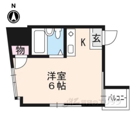 WALKBLDG(1K/3階)の間取り写真