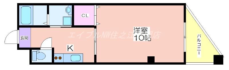 PARK サウス(1K/2階)の間取り写真
