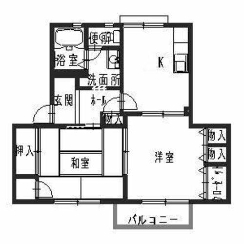 シャーメゾン篠尾(2K/1階)の間取り写真