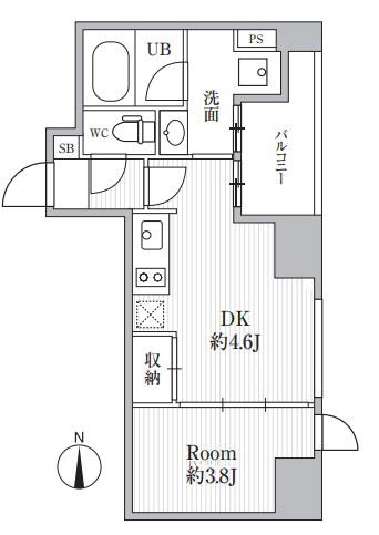 CAVANA SHINTOMICHO(1DK/7階)の間取り写真