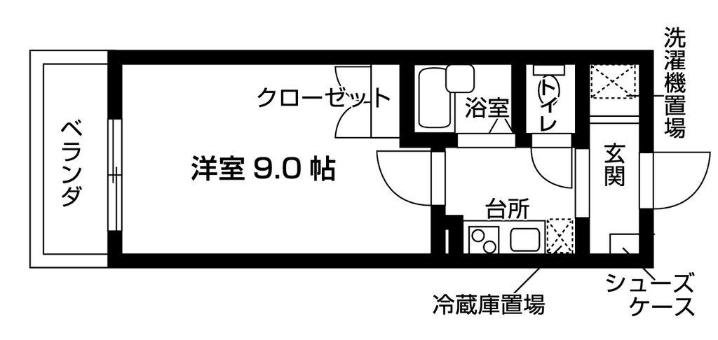 E STUDIO(1K/5階)の間取り写真