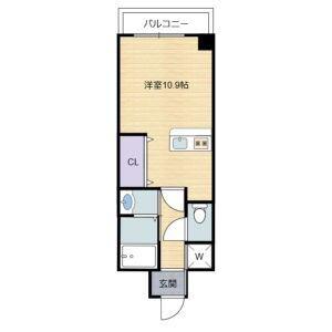 グーテンターク富田(ワンルーム/3階)の間取り写真