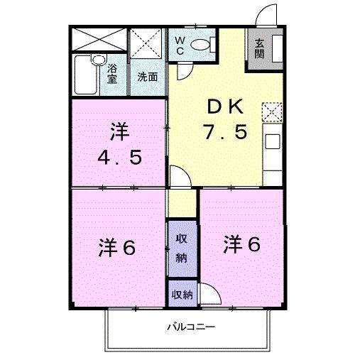ヨシダハイツ(3DK/2階)の間取り写真