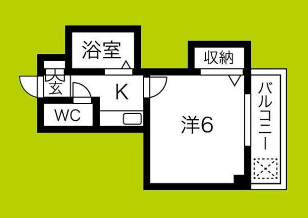 ポニークレスト上新庄(1K/4階)の間取り写真