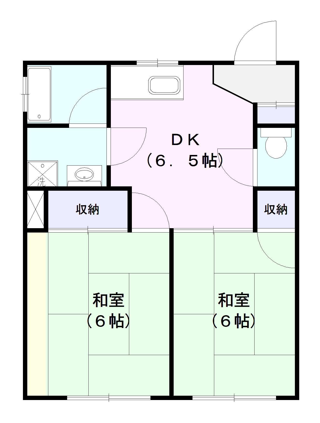 メルシー北茨城(2DK/2階)の間取り写真