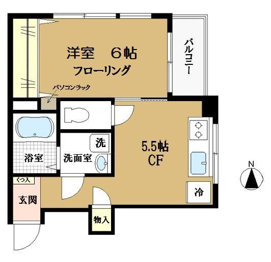 笹塚マンション(1DK/7階)の間取り写真