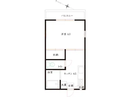 アネックスA(1K/1階)の間取り写真