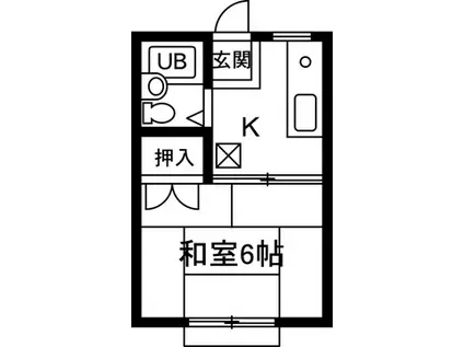ニューアイランドハイツ(1K/2階)の間取り写真