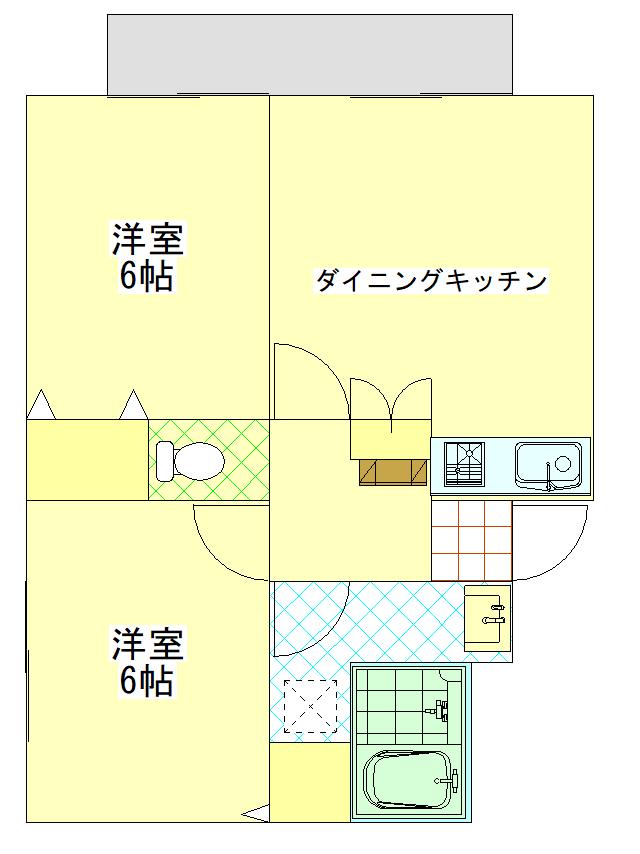みらいコーポ(2DK/1階)の間取り写真
