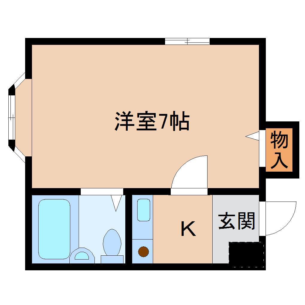 ハイツ本町(1K/2階)の間取り写真