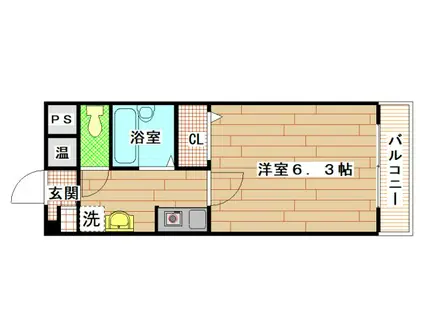 エムズ・コンフォート(1K/2階)の間取り写真