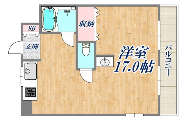 ラ・レジェール広瀬(ワンルーム/3階)の間取り写真