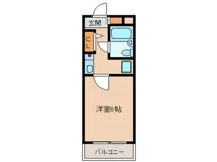 ライオンズマンション東村山第3(1K/2階)の間取り写真