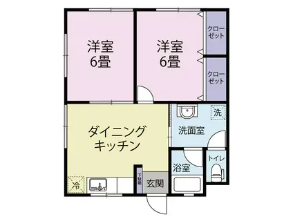 メゾン立木(2DK/3階)の間取り写真