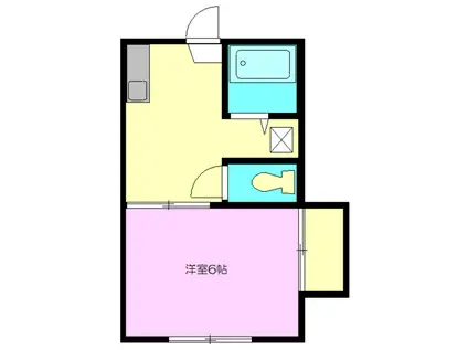 ウイステリア湘南(1K/1階)の間取り写真