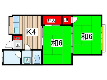 橘ハイツ(2K/1階)の間取り写真