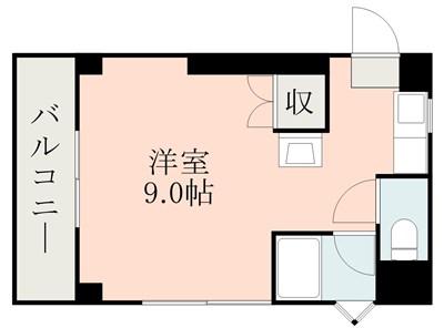 郡元ハイツ(ワンルーム/2階)の間取り写真