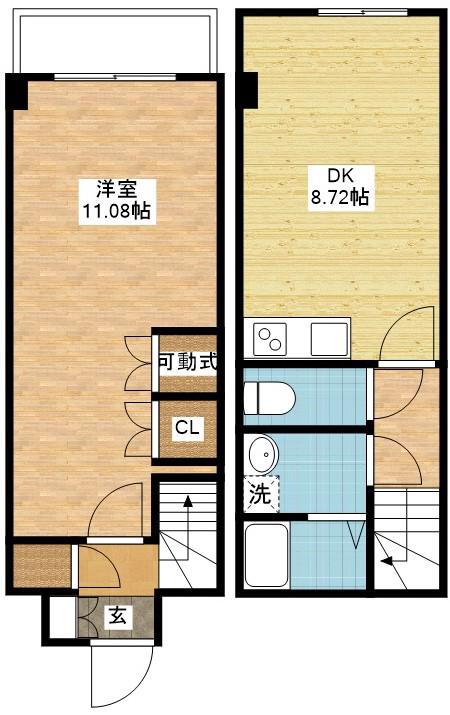 アミティ白木(1DK/1階)の間取り写真