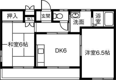 宇野ハイツ(2DK/2階)の間取り写真