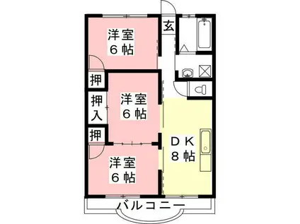ファミール上松(3DK/2階)の間取り写真