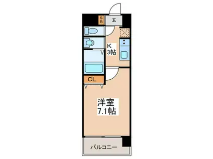 アービングNEO岸里(1K/4階)の間取り写真