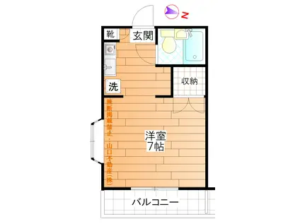 サンフォーレ(1K/2階)の間取り写真