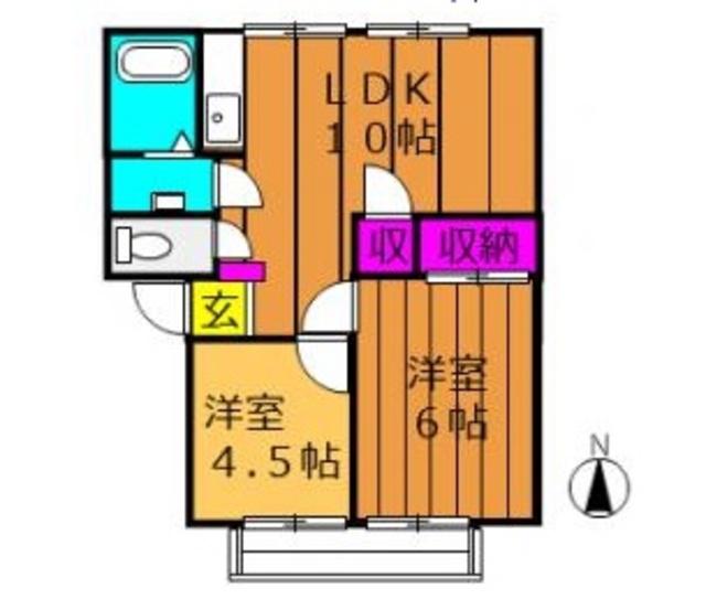 メゾンセンチュリーB棟(2LDK/2階)の間取り写真