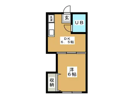 藤ハウス(1K/2階)の間取り写真