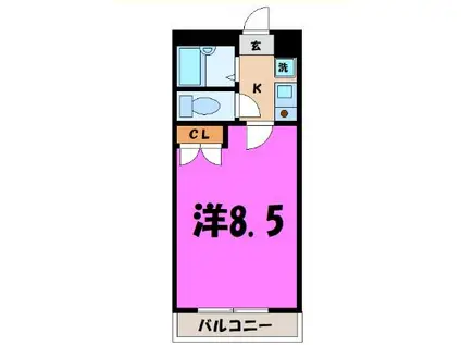 プライマリーレジデンス行田市駅前(1K/2階)の間取り写真