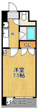 ニューサンリバー 6番館(1K/7階)の間取り写真