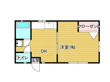 JR総武線 千葉駅 徒歩9分 2階建 築48年(1DK/2階)の間取り写真