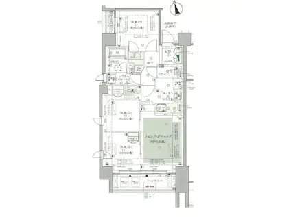 セントラルレジデンス西早稲田(3LDK/12階)の間取り写真
