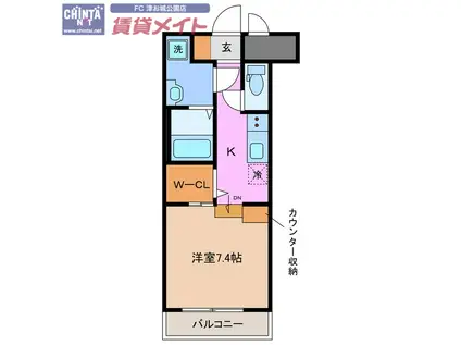 RENACE LEKAME(1K/4階)の間取り写真