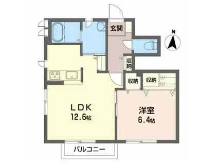 シャーメゾン誠(1LDK/1階)の間取り写真