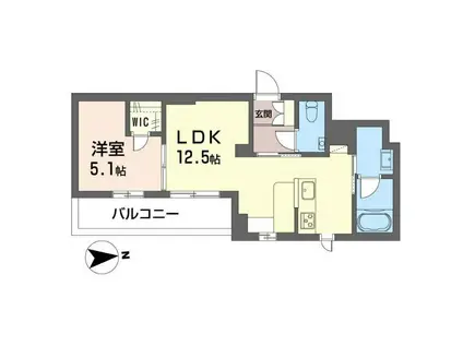 BONHEUR(1LDK/3階)の間取り写真