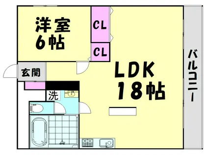 リーゼンラート三葛(1LDK/5階)の間取り写真
