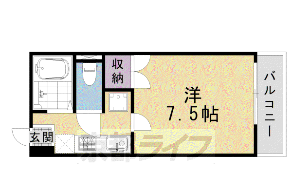 CUORE(1K/3階)の間取り写真