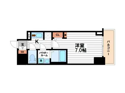 S-RESIDENCE堺筋本町DEUX(1K/3階)の間取り写真