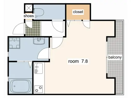 ルシエール神屋(ワンルーム/1階)の間取り写真