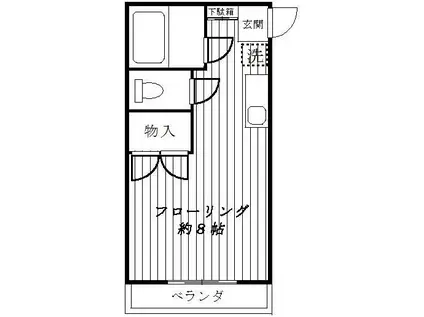 松井アパート(ワンルーム/2階)の間取り写真