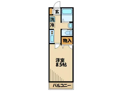 シャンブルII(1K/1階)の間取り写真