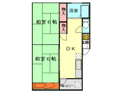 ファミリー原宿(2DK/1階)の間取り写真