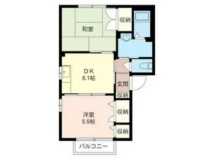 スイート ホームIII(2DK/1階)の間取り写真