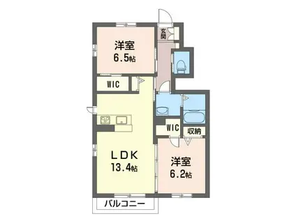 アイエーデルII(2LDK/1階)の間取り写真