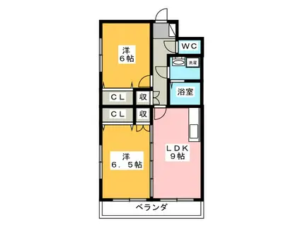 コンチェルト(2LDK/3階)の間取り写真