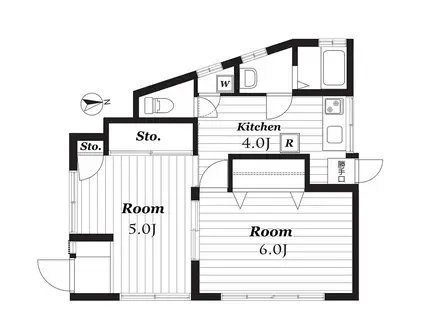 倉田荘(1DK/1階)の間取り写真