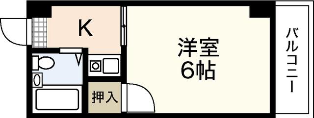ハイパ-ク庚午(1K/4階)の間取り写真