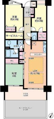 コスモ新横浜(3SLDK/2階)の間取り写真